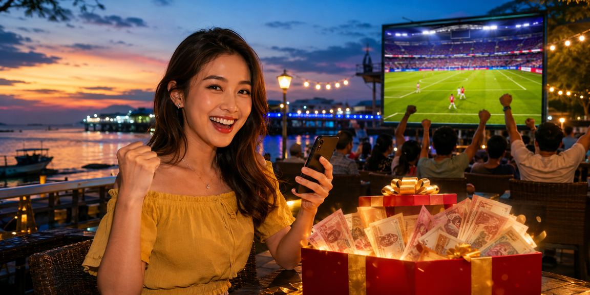 Peminat sukan membuat pertaruhan bola sepak di Malaysia menggunakan telefon