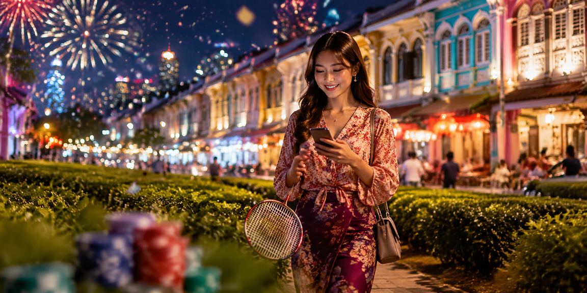 Pemain poker menggunakan telefon pintar di Penang