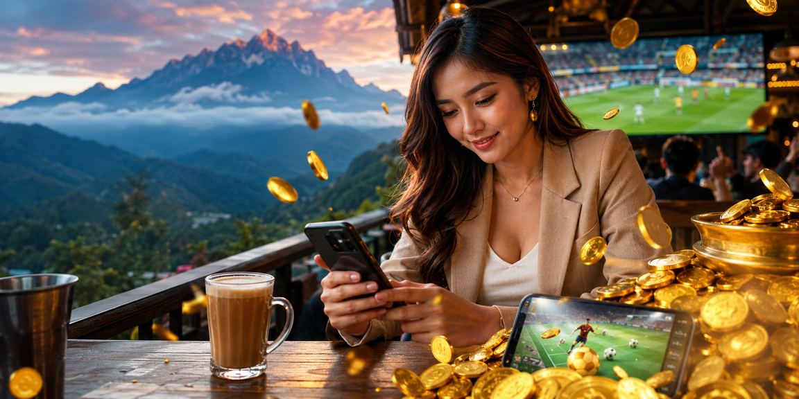 Pengguna menggunakan telefon pintar untuk log masuk ke kasino dalam talian
